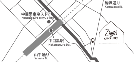 中目黒,DAYS,デイズ,MAP